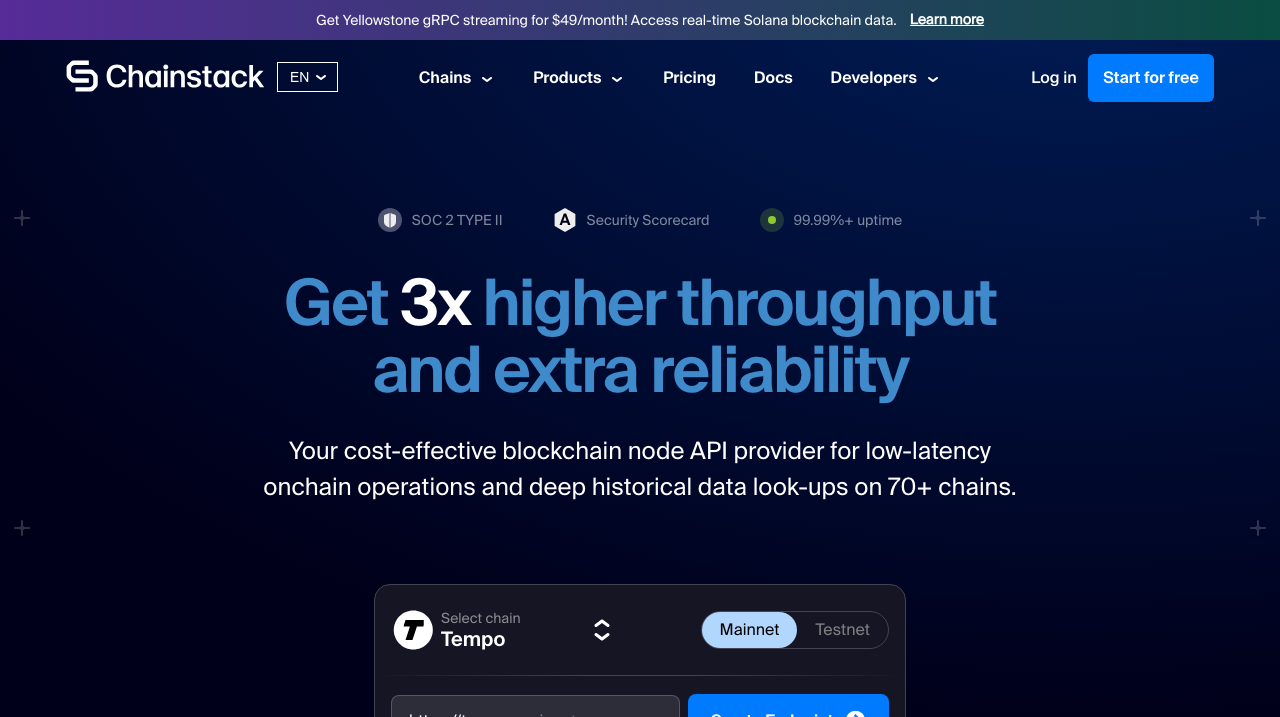 Chainstack homepage