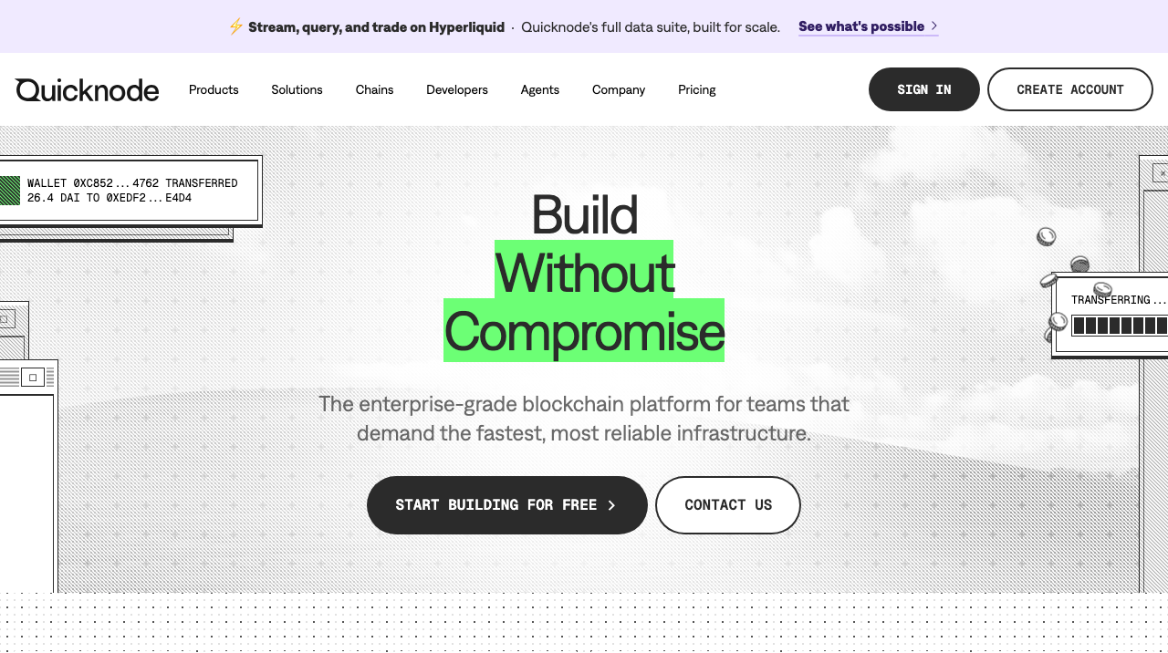 QuickNode homepage